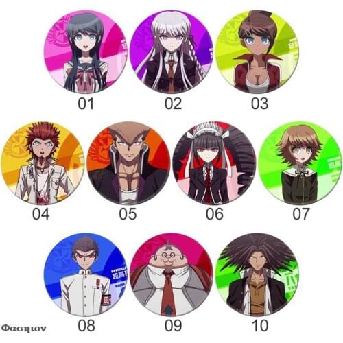 5.8cm Game Keychains Anime Danganronpa Badge Pins Brooch Backpack For Clothes Backpack Decoration Childrens Gift