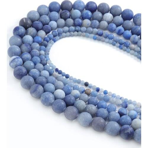 Xinyao Matte Blue Aventurine Dumortierite Natural Stone Beads For Jewelry Making DIY Material 4/ 6/8/10/12mm