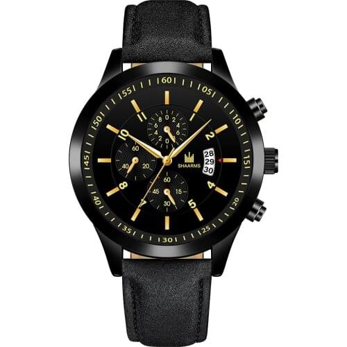 New Fashion Men Luxury Watches Business Calendar Leather Strap Watch Mens Military Sports Quartz Watch For Men Relogio Masculino