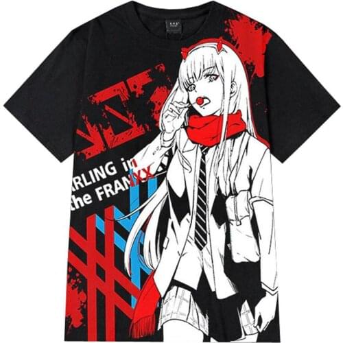 Darling in the FranXX T-shirts Anime ICHIGO ZERO TWO Cosplay T shirt Casual Breathable Tops Tees