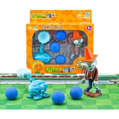 2pcs/lot Plants vs Zombie Figure Toys Ejection Winter Melon CONEHEAD ZOMBIE Childrens Dolls Action Figure Model No Box