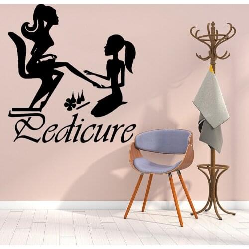 Nails Redicure Wall Stickers Beauty Salon Art Decor Pedicure Manicure Manicurist Vinyl Wall Decals Window Home Decoration Z357