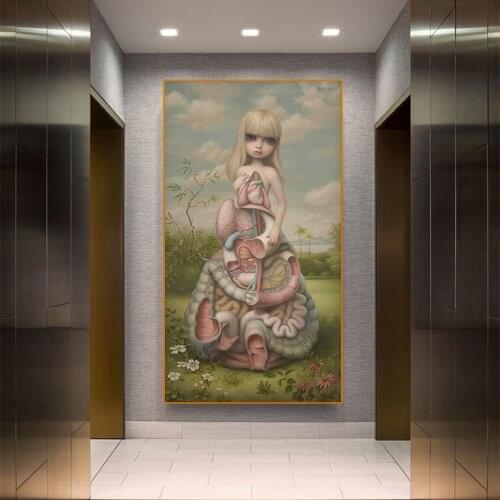 Citon Canvas Art Oil painting Mark Ryden《Anatomia, 2014》Artwork Poster Picture Modern Wall Decor Home Living room Decoration