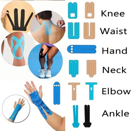 12 Pcs Pre-Cut Kinesiology Tape Sports Tapes Knee Elbow Neck Waist Hand Ankle Protector Muscle Bandage Reduce Pain/Inflammation