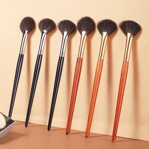 3pc/set Small Fan Makeup brushes Round Fan setting Highlighter make up brushes Angled blush Goat hair Exquisite Cosmetic tools