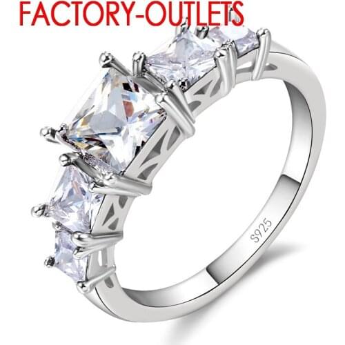 New Fashion Jewelry 925 Sterling Silver Ring Bridal Set Trendy Style Austrian Cubic Zirconia Women Girls Party Engagement