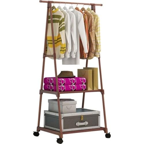BAHMETEV Creative Multi-functional Clothes Rack Simple Coat Rack Movable Hanger Home Bedroom Floor Standing Clothes Hanger