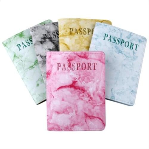 Fashion Vintage Marble Passport Holder ID Cover Travel Accessories Portable Bank Card Passport Business PU Leather Wallet Case