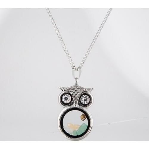 Cartoon Ladies Long Necklace Fashion Hot New Sale Owl Animal Pendant Sweater Chain Crystal Beads Necklace Accessories Gift