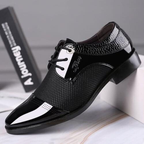 2020 Men Dress Shoes Quality Men Formal Shoes Lace-Up Men Business Oxford Shoes Brand Men Wedding Pointy Shoes Big Size 38-48