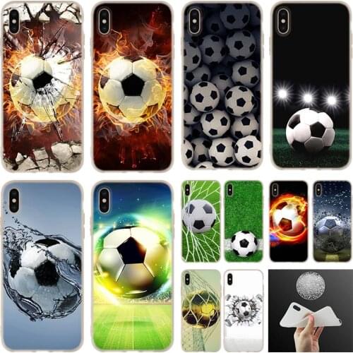 Fire Football Soccer Ball Soft Silicone Case Cover For iPhone 12 11 Pro 7 8 Plus XR XS Max 5 5S SE 6 6s Funda Mini