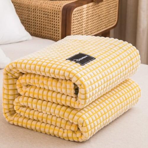 Solid Color Thick Warm Blanket Sofa Couch Bed Soft Throw Blanket Mechanical Wash Flannel Blankets Bedroom Bedding Blankets