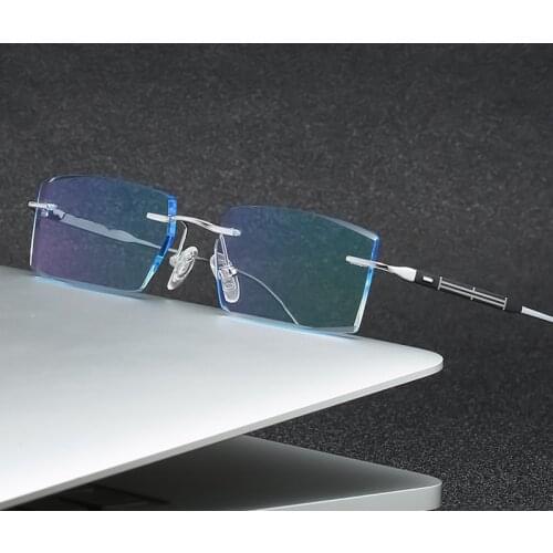 ZIROSAT 9183 Pure Titanium Rimless Men Eyeglasses Frame Fashion Brand Designer Myopia Clear Optical Prescription Eyewear Frame