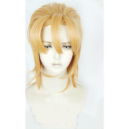 Anime JoJos Bizarre Adventure Golden Wind Pannacotta Fugo Wig Heat Resistant Synthetic Hair Cosplay Costume Decor for Men 1pcs