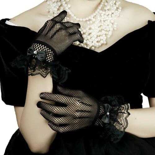 Gothic Punk Classic Women Elegant Lace Gloves Mittens Retro Long Opera Guantes Femme Glove Hand Wear