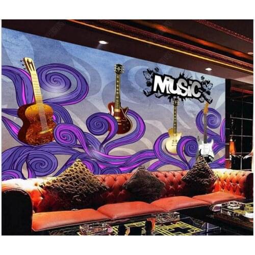 Custom photo wallpaper for walls 3 d murals Modern European hand-painted graffiti fashion music bar background wall papers decor