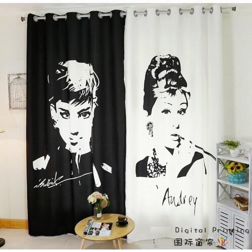 Custom Made 2x Window Drapery Curtain Nursery Kids Children Room Window Dressing Tulle 200x260cm Black White