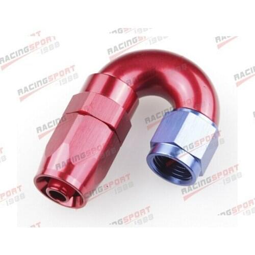 SWIVEL 180 Degree -6AN AN6 6AN AN -6 AN06 HOSE END FITTING SHDF-180D-6 RED/BLUE