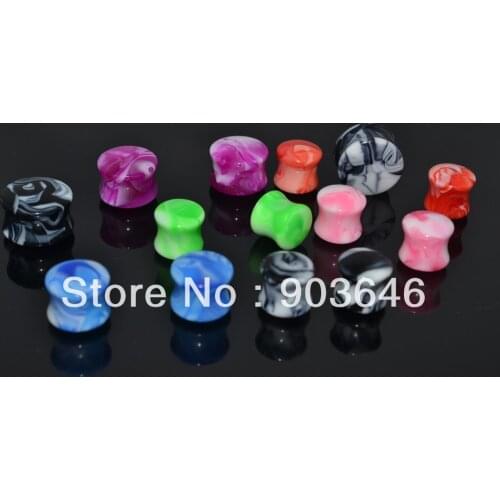 LOT 60 PCS Free Shippment Body Piercing Body Jewelry- Ear Plugs Ear Flesh Tunnels Sets Earlets 10mm-20mm