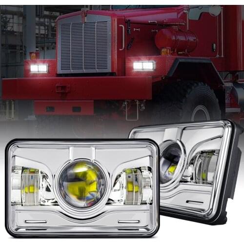 YOUSTAR 4x6 Inch LED Headlights Halo Dot Approved Rectangular Replacement H4651 H4652 H4656 For 1979-1993 Ford Mustang