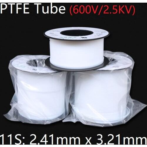 11S 2.41mm x 3.21mm PTFE Tube T eflon Insulated Rigid Capillary F4 Pipe High Temperature Resistant Transmit Hose 600V White