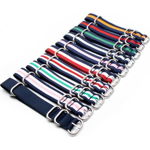 18MM 20MM 22MM Sports For Nato Nylon Watchband Accessories Strap Fabric Belt Breathable Band Men Women