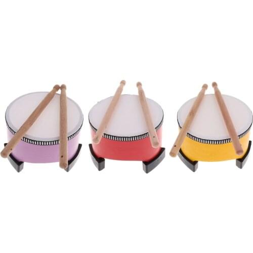 Finest 6inch Hand Drum Mini Bass Drum+2pcs Beaters Mallets Mini Percussion