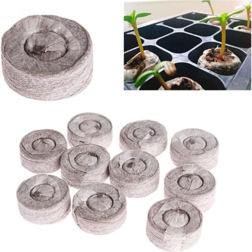 50pcs-pack 30mm Peat Pellets Seedling Soil Blocks Plant Pot Garden Tools For Indoor Home Gardening Greenhouse Hydroponics