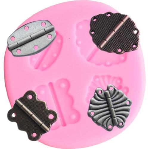 Vintage Industrial Hinge Silicone Molds Steampunk Cupcake Topper Fondant Cake Decorating Tools Candy Chocolate Gumpaste Moulds