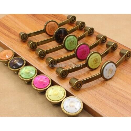 Vintage Bronze Crystal Cabinet Knobs and Handles Vintage Furniture Knobs