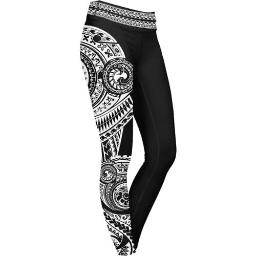 Women Leggings Polynesian 3D Print Fitness Yoga Tights Geisha Leggins Outfit High Waist Jogging Stretchy Sport Pants Plus Size