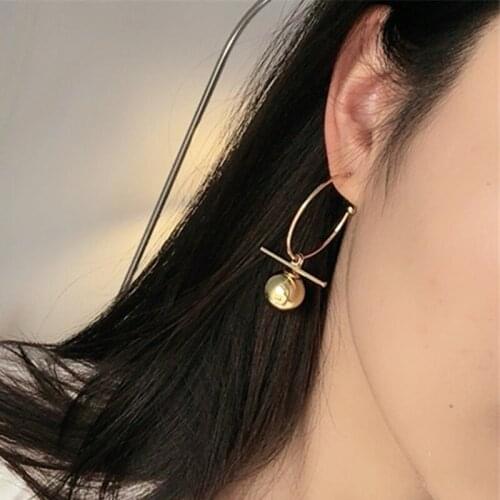 2020 Trendy Gold Color Stud Earrings Cute Circle Simulated Pearl Ball Earrings For Women Female Jewelry Gift Wholesale