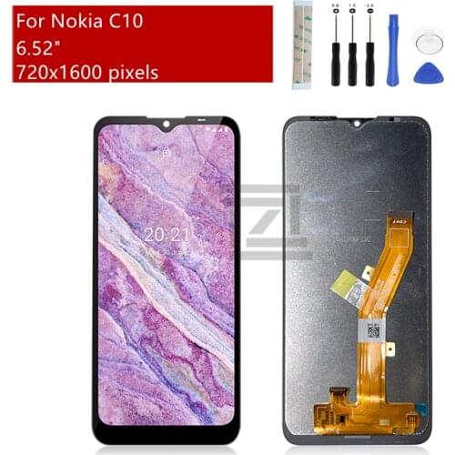 IPS LCD For Nokia C10 LCD Display Touch Screen Digitizer Assembly For Nokia C10 TA-1342 Lcd Screen Replacement Repair Part 6.52"