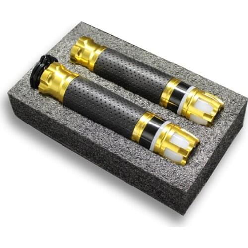 1 pair 7/8'' 22mm CNC Motorcycle Handlebar grip with Steering light Yellow Universal For most motorcycle models