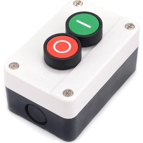 1pc Push Button Station Switch Plastic Enclosures Remote Start Stop Motor Solenoid IP55 Button Box Momentary Switch