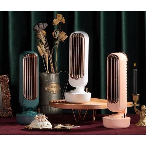 1 PCS New Air Cooler Fan Retro Multifunctional Desktop Silent Air conditioner Humidifier Home Office USB Leafless Cooling Fan