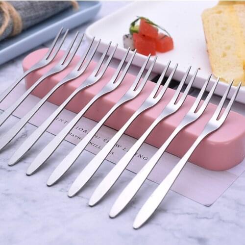 1 stainless steel fruit fork, snacks and cakes, desserts, salads, tableware, two-tooth forks, fruit forks, tableware, kitchen ut
