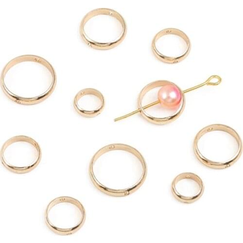 10pcs 6 8 10 12 mm Double Hole Jump Rings Spacer Beads Positioning Connectors For DIY Jewelry Bracelet Earring Necklace Making