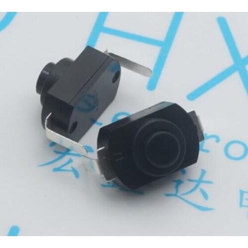 100pcs Black/White push button Switch 1288BM 250V 1A flashlight switch 2P lock KAN-15 flashlight button switch ON-OFF