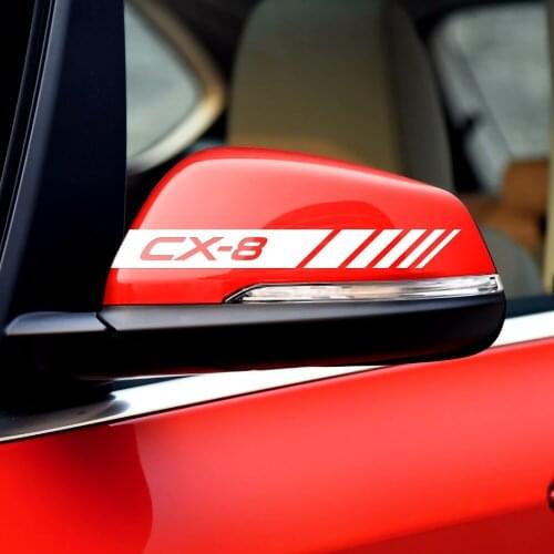 2PCS Car Rearview Mirror Side Decal Stripe Sticker For mazda Axela Atenza CX-3 CX-5 CX-8 MS demio MPS 3 6 decoration