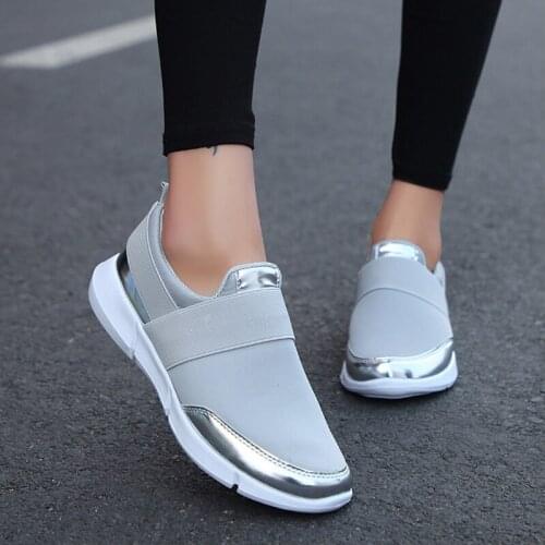 2020 new Spring Women Slip On Sneakers Loafers Ladies Casual Comfortable Flats Female Breathable Stretch Cloth Shoes Fashion