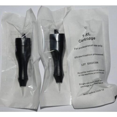 50pcs/pack Disposable Sterilized 1RL Tattoo Cartridge Needles Permanent Makeup Machine Needles For 3D Eyebrow Lips Eyeliner