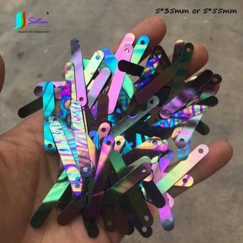 500G Clothes Shoe Skirt Dress Hat Bag Decorate diy Material Black Colorful Strip Rectangle NARROW 1-edge Hole Sequins A0159L