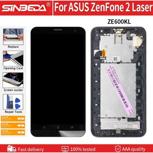 6.0'' Original With Frame For ASUS ZenFone 2 Laser LCD Z00MD ZE600KL LCD Display Touch Screen Digitizer Assembly Replacement