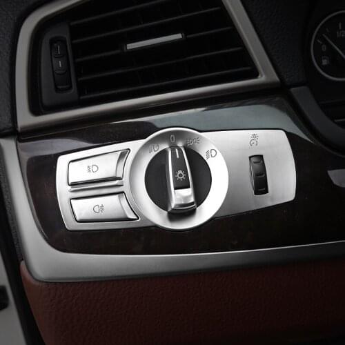 Car headlight switch button Cover frame sticker Fit For BMW 5 Series F10 F18 GT5 F07 /7 series / X3 X4 F25 F26