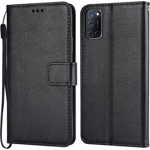 Flip Wallet Magnetic Leather Case for OPPO A92 CPH2059 Coque Plain Funda Luxury Phone Bags Cover