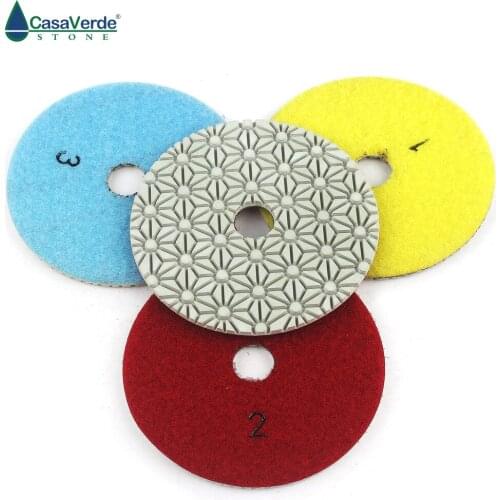 DC-SFW3PP02 5 inch 125mm 3 step wet use of resin and diamond polishing pads for stone and concrete