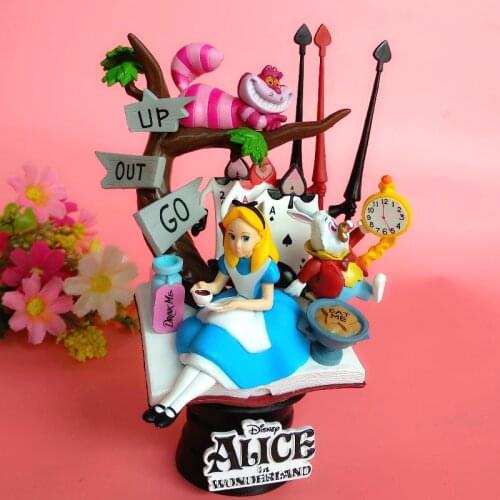Alice in Wonderland Princess Cheshire Cat White Rabbit Action Figure Decoration Model PVC Anime Figurine Collection Gifts Toys