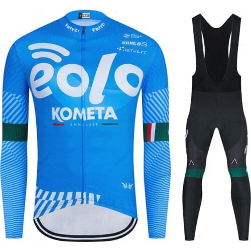 Eolo Kometa 2021 Team Spring Autumn Cycling Jersey Set Bicycle Clothing Breathable Men Short Sleeve Shirt Bike Shorts Maillot