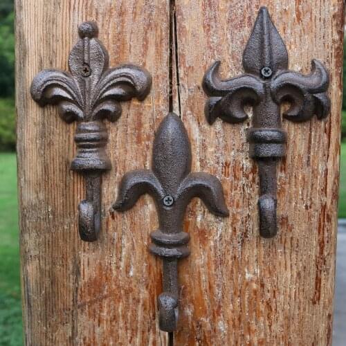 European Vintage Fleur De Lis Design Small Size Home Decor Coat Hat Wall Hook